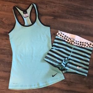 Nike Pro tank and 3” shorts